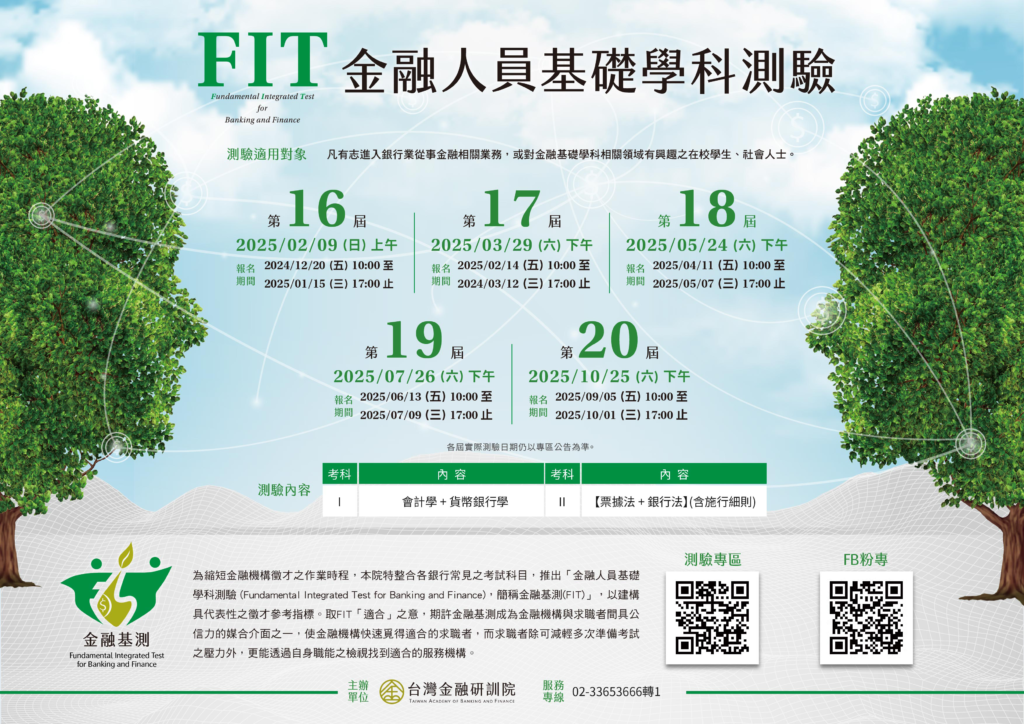 銀行招考fit2025年梯次