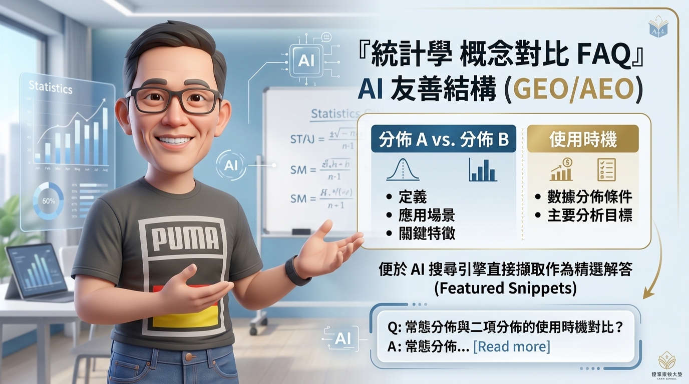 •大學統計學重點整理 • 商用統計學期中考題庫 • 統計學公式推導速成 • 大二統計學被當補救 • 大學統計學線上課程 • 商管所考研統計學準備 • 商學院轉學考統計學 • 統計學考古題解析 